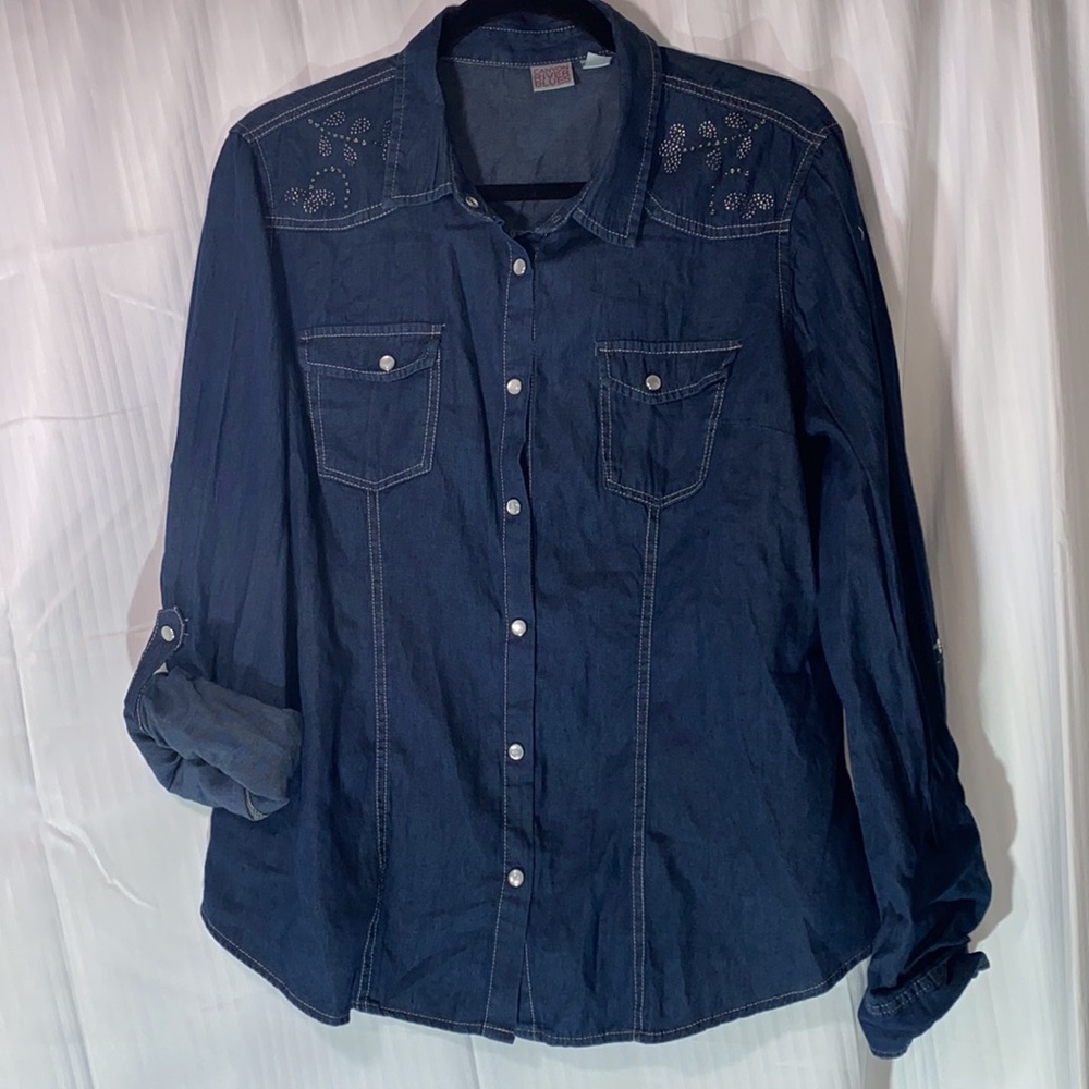 NWOTCanyon river blues blue Jean shirt size XL